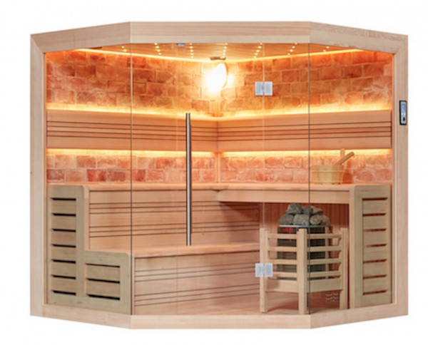 Sauna TS 4026 Bio-Kombiofen, Salzwand, 200x200cm