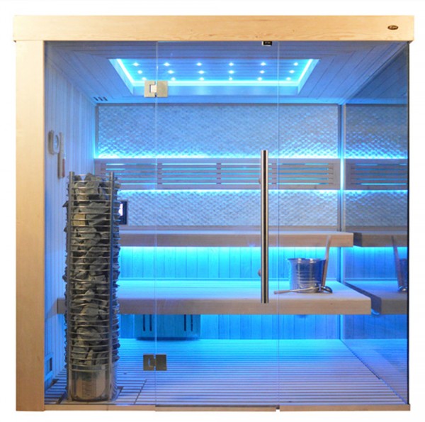 Sauna TS 4056 Steintowerofen, weisser Marmor, 200x180cm