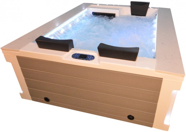 Whirlpool Outdoor Außenwhirlpool Hot Tub Spa Pool FD 121-100 weiß-hellgrau