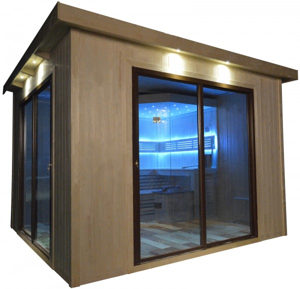 Gartensauna GS 4014A-DC Bio-Kombiofen, 330x330cm